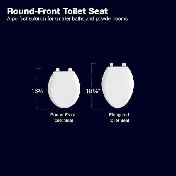 KOHLER Cachet Anitmicrobial Round Closed Front Toilet Seat in White (2-Pack)