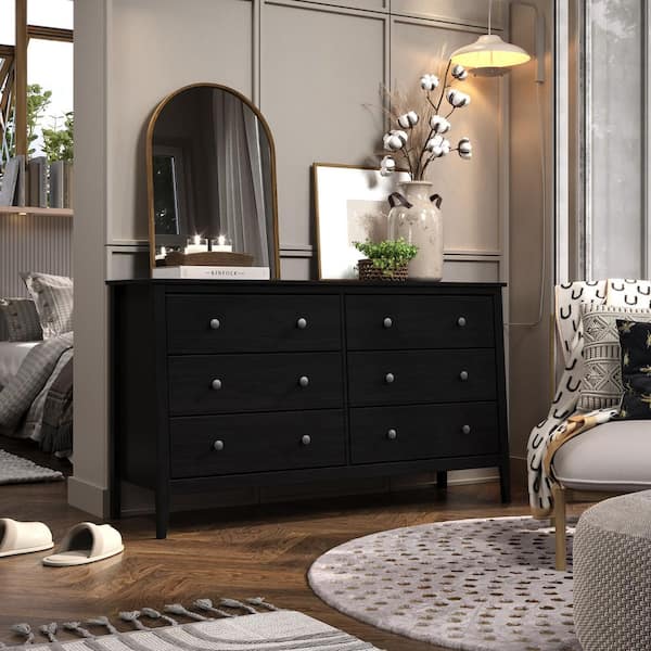 inexpensive black dresser FUFU&GAGA 6-Drawers 59 in. W Wooden without Mirror, Chest of Drawers, Storage Sideboard its your ultimate charging station with an 18 South Shore Step One 6-Drawer