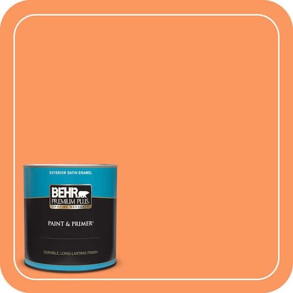 BEHR PREMIUM PLUS 1 qt. #230B-5 Indian Paint Brush Satin Enamel Exterior Paint & Primer