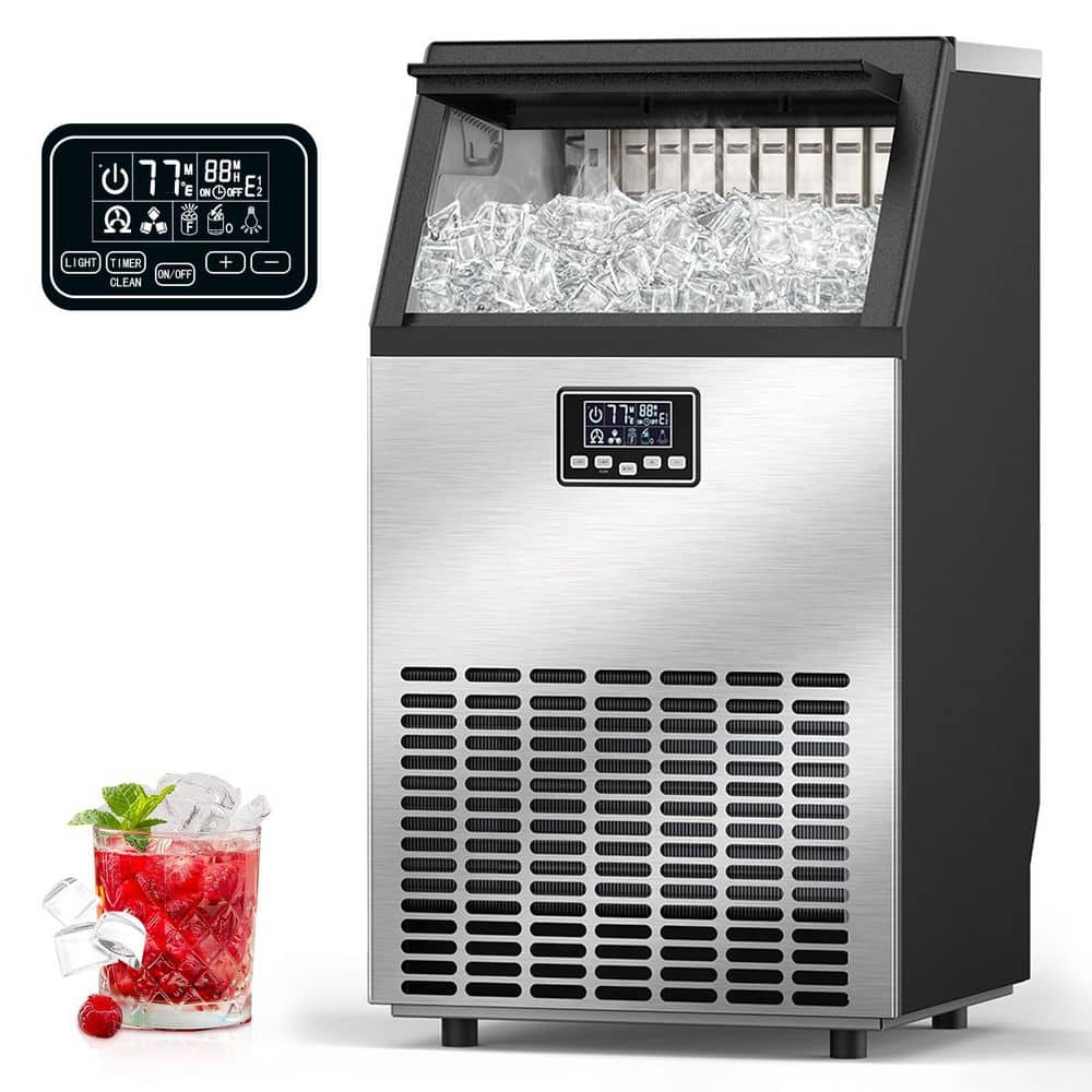 31.42Â in.Â 100Â lb./DayÂ FreestandingÂ CrescentÂ IceÂ MakerÂ CommercialÂ UnitÂ withÂ 28Â lb.Â Bin and StainlessÂ SteelÂ Silver