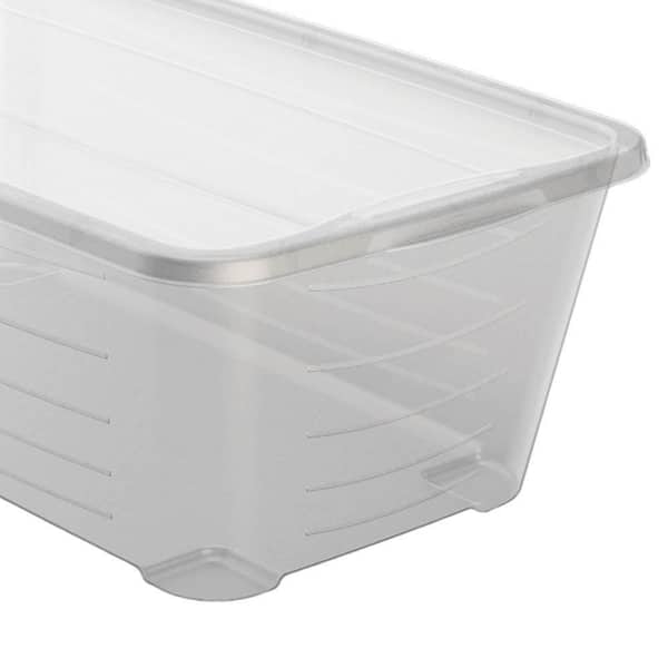 Gracious Living 10 Gal Stackable Home Storage Tote Bin with Lid, Clear (6 Pack)