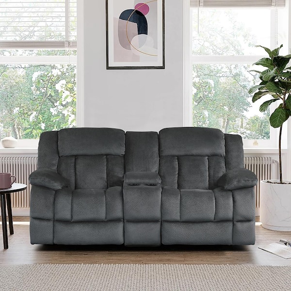 Lazzara Magnus 79 in. W Charcoal Microfiber Double Manual