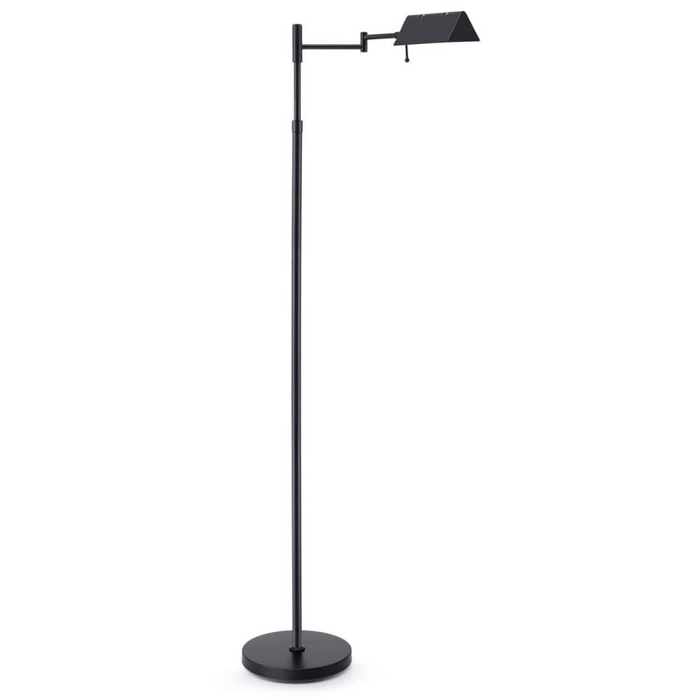 56 in. Matte Black Industrial 1-Light 3CCT Dimmable LED Swing Arm Floor Lamp for Living Room with Acrylic Shade price history on PriceWatchPro