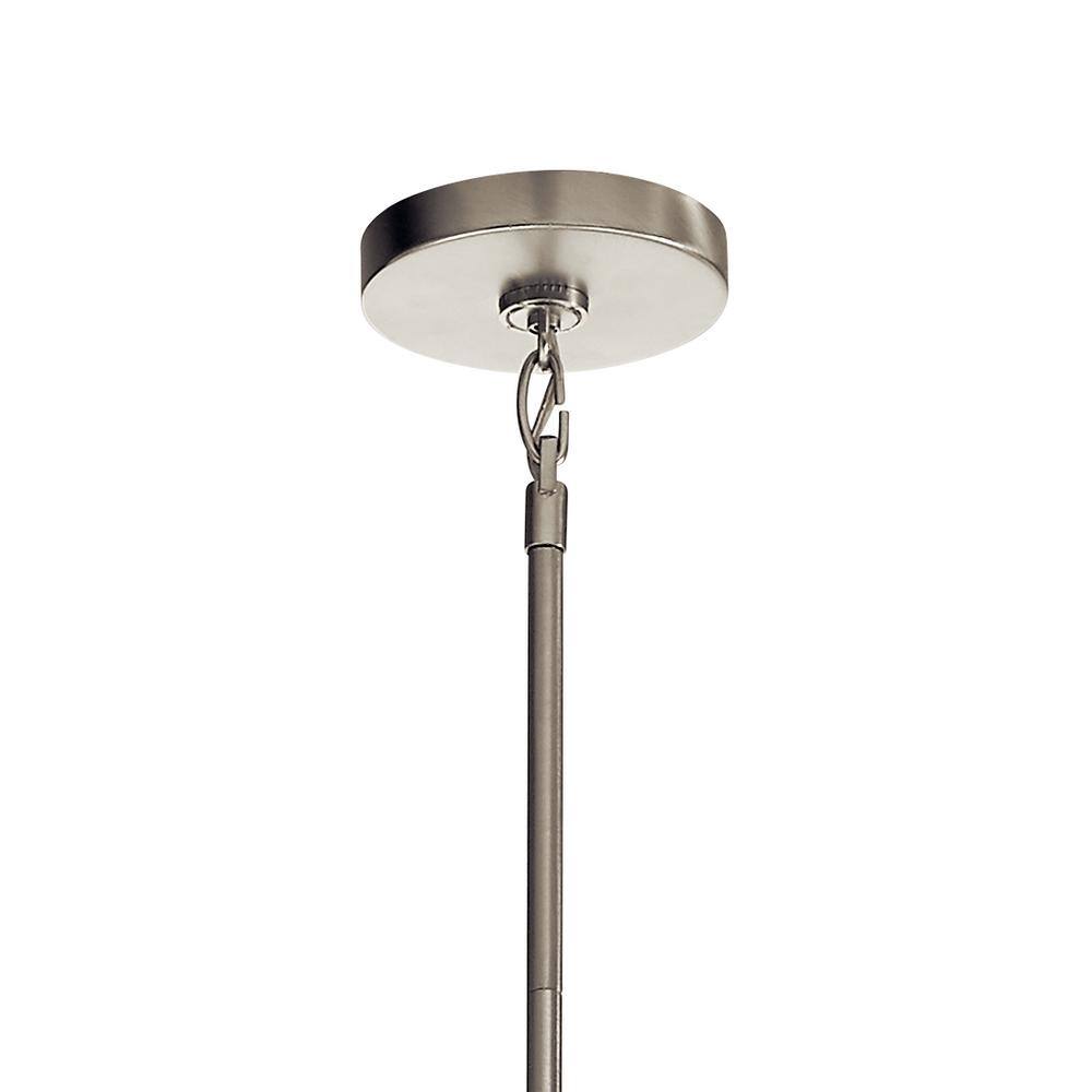Elegant Brushed Nickel 9-Light Chandelier with Clear and Satin Etched Glass