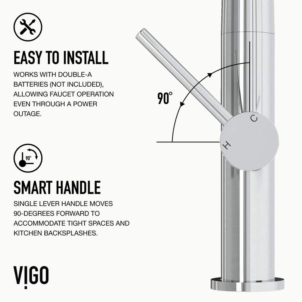 Greenwich Chrome Touchless Pull-Down Kitchen Faucet with Spray