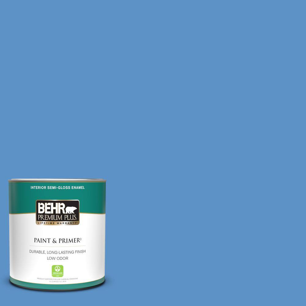 BEHR PREMIUM PLUS 1 qt. MQ426 Come Sail Away SemiGloss Enamel Low
