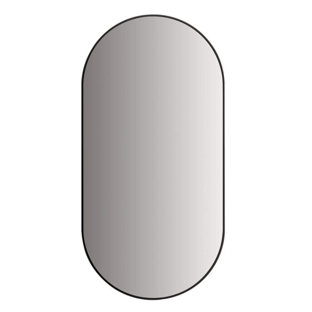 BWE 18 in. W x 35 in. H Oval Metal Framed Wall Mount Bathroom Vanity