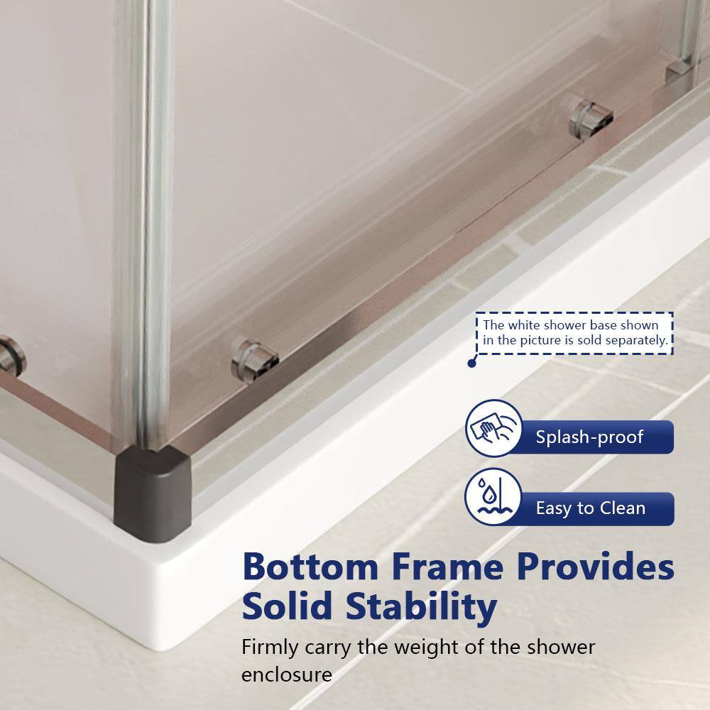 36"W x 36"D x 72"H Framed Square Tempered Glass Shower Enclosure
