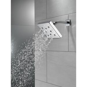 2-Spray Patterns 1.75 GPM 6 in. Wall Mount Fixed Shower Head with H2Okinetic in Chrome