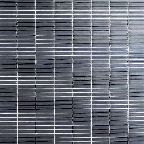 Tara Iron 11.61 in. x 11.73 in. Stacked Glass Mosaic Tile (0.95 Sq. Ft. / Sheet)