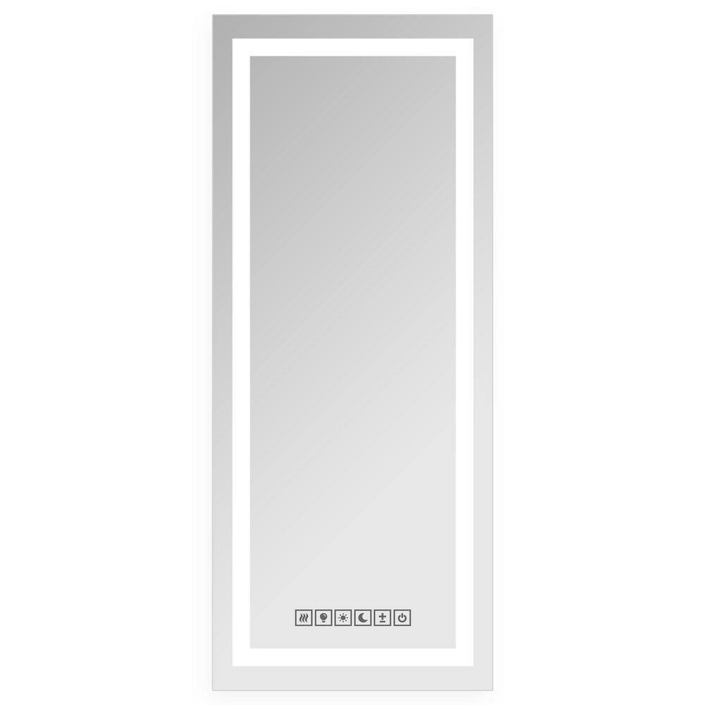 Fab Glass and Mirror 18 in. x 40 in. LED Modern Rectangle Frameless