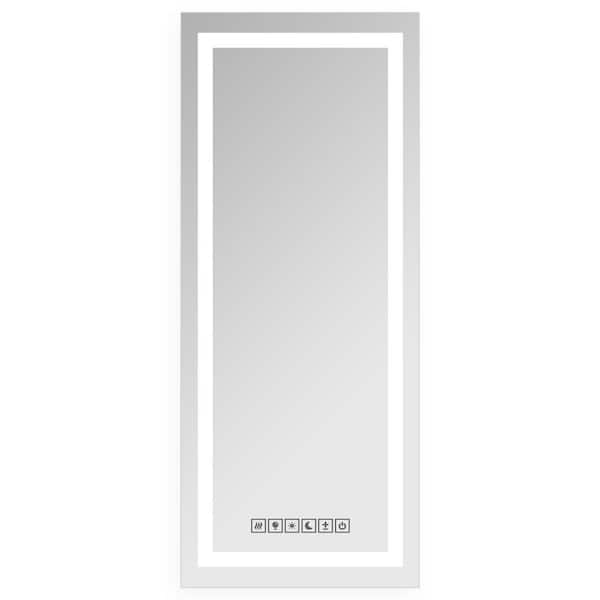 18 in. x 40 in. LED Modern Rectangle Frameless Decorative Mirror Wall Mounted Anti-Fog and Dimmer Touch Sensor