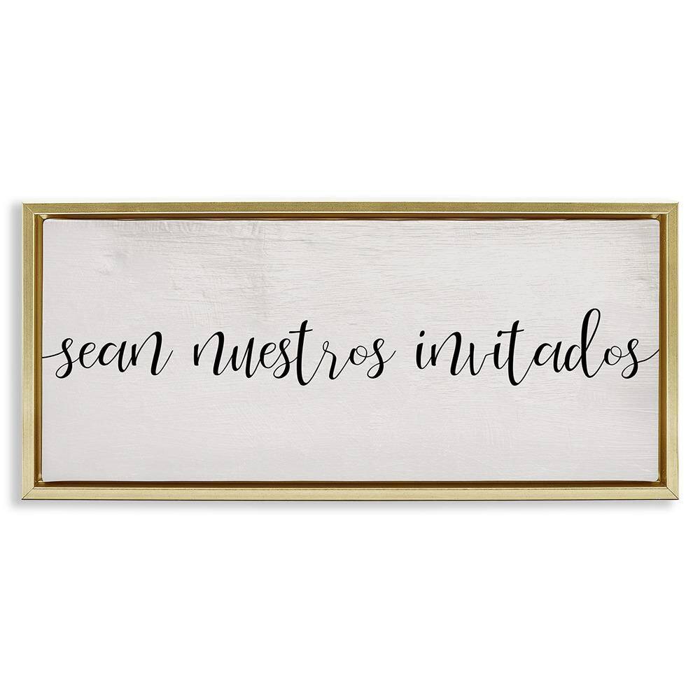 Be Our Guests Plural by Lil' Rue Gold Floater Frame Typography Graphic Art Print 11 in. x 25 in. price history on PriceWatchPro