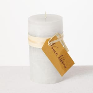 8 in. White Timber Pillar Candle