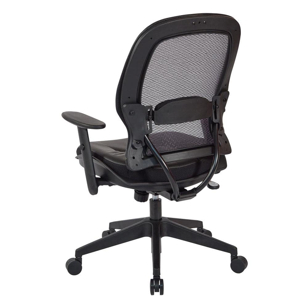 Black Mesh and Leather High-Back Executive Swivel Chair
