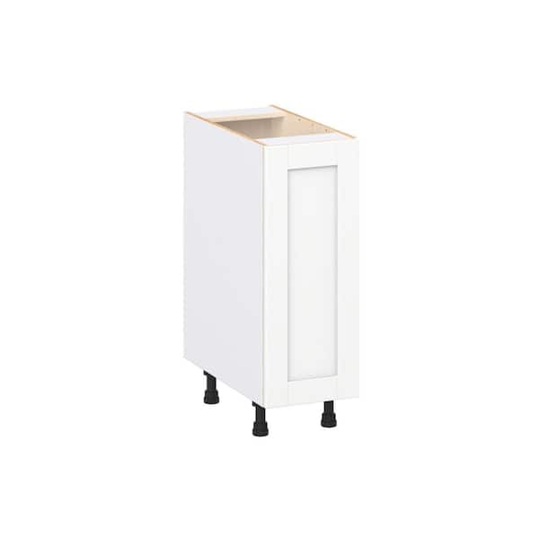 Milton 12 in. W x 24 in. D x 34.5 in. H Assembled Shaker Full Height Door Base Kitchen Cabinet in Bright White