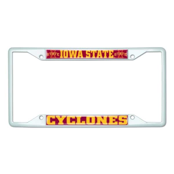 FANMATS Universal Fit Iowa State University License Plate Frame - White