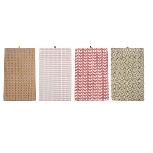 Multi Printed Cotton Tea Towels (Set of 4 Styles)