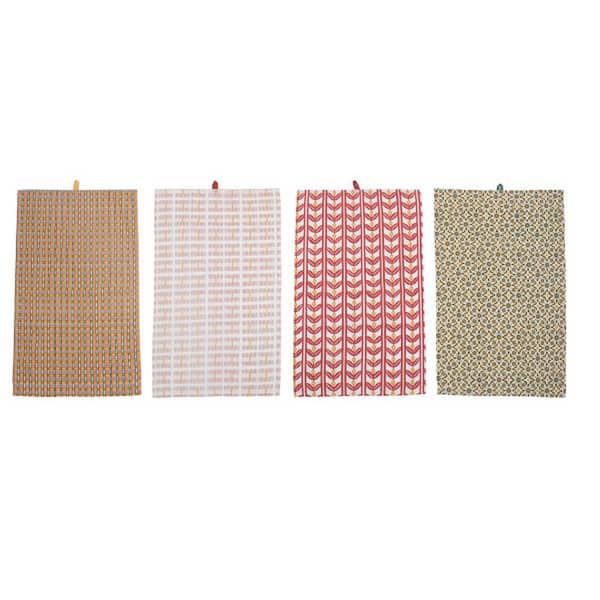Storied Home Multi Printed Cotton Tea Towels (Set of 4 Styles)