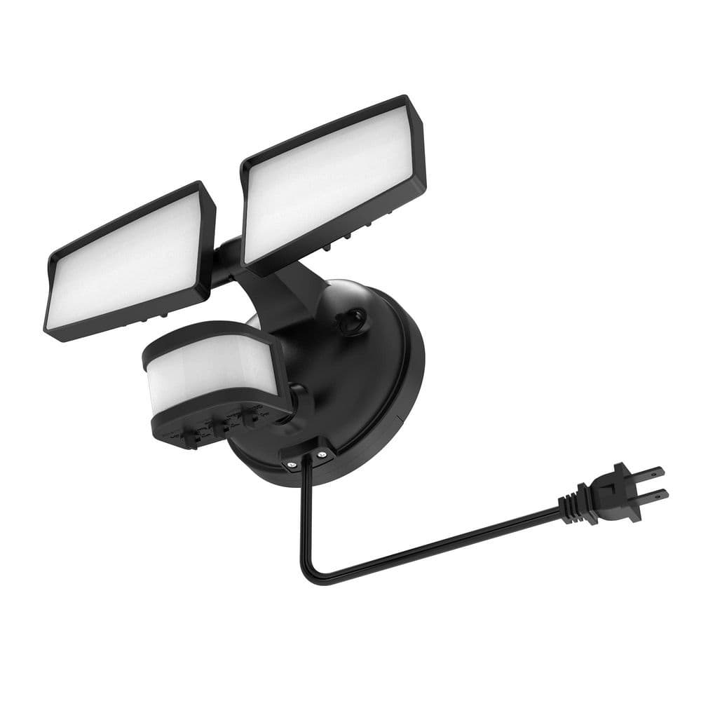 Next Gen AC Plug & Cord LED Security Floodlight, Twin Head w/ Motion Sensing, Dusk to Dawn, CCT & Lumen Select-Black price history on PriceWatchPro