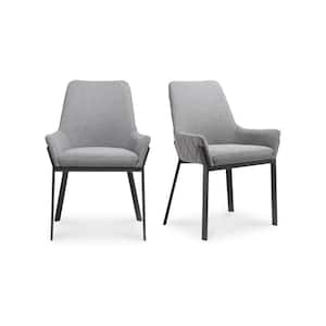 Topher, Dining Chair with Polyester Upholstery in Grey - Set of Two