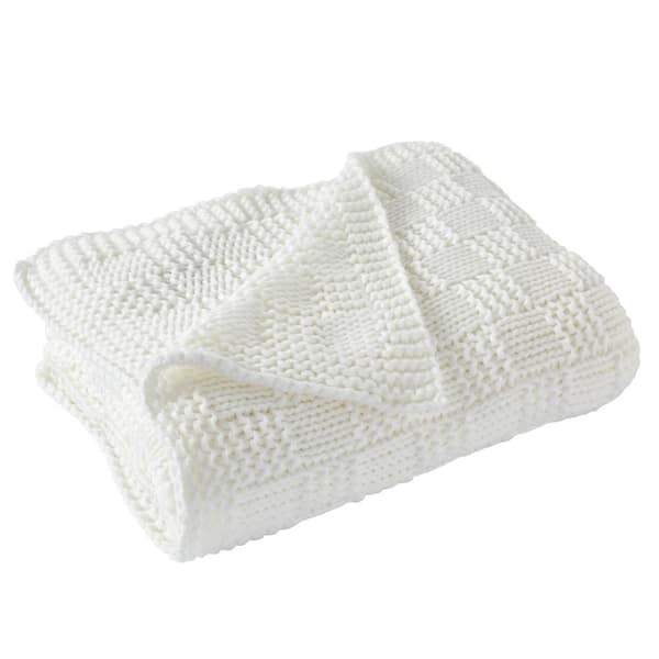 MODERN THREADS Phelon Knit Ivory Throw
