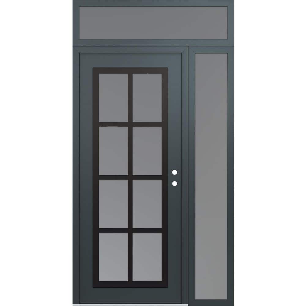 C16 48 in. x 96 in. Black P Left-Hand/Inswing Frosted Glass Anth/Anth Sidelite+Transom Steel Prehung Front Door price history on PriceWatchPro