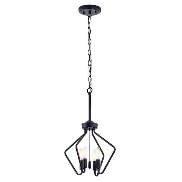 Home Decorators Collection Andalusia 4-Light Modern Matte Black Finish Lantern Pendant Light