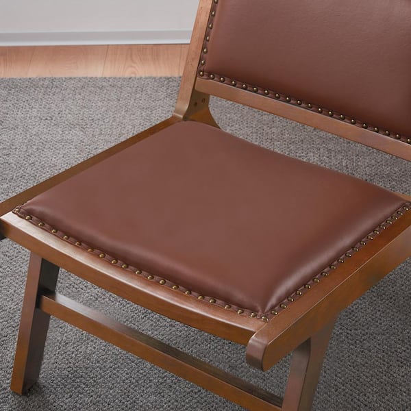 Brentwood Nubuk Faux-Leather Chair Pad 4-Pack, Brown
