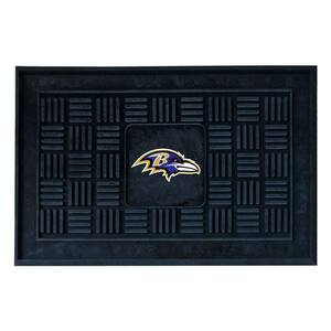 NFL Baltimore Ravens Black 19 in. x 30 in. Vinyl Outdoor Door Mat