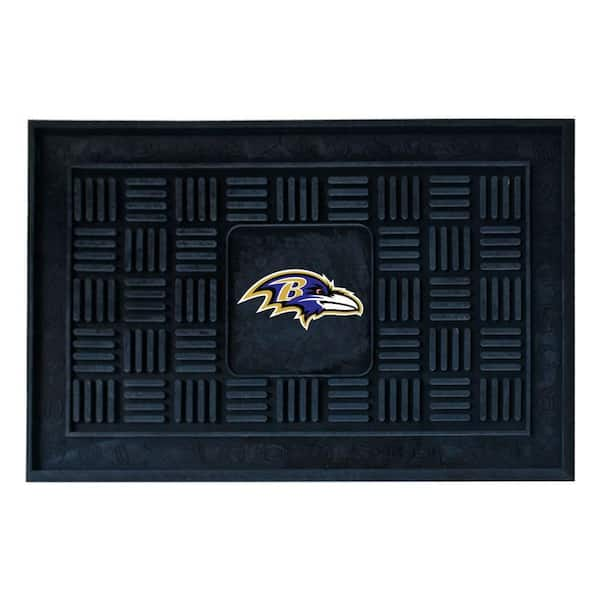 FANMATS NFL Baltimore Ravens Black 19 in. x 30 in. Vinyl Outdoor Door Mat