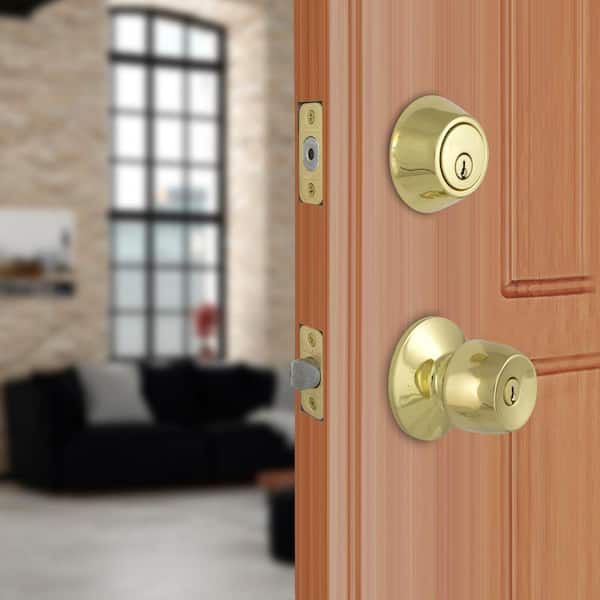 Brandywine Polished Brass Combo Pack with Double Cylinder Deadbolt