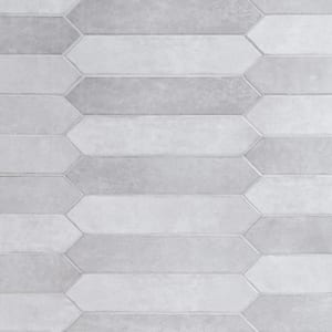 Take Home Sample - Lakeview Sterling Picket 2.5 in. x 13 in. Glossy Ceramic Wall Tile
