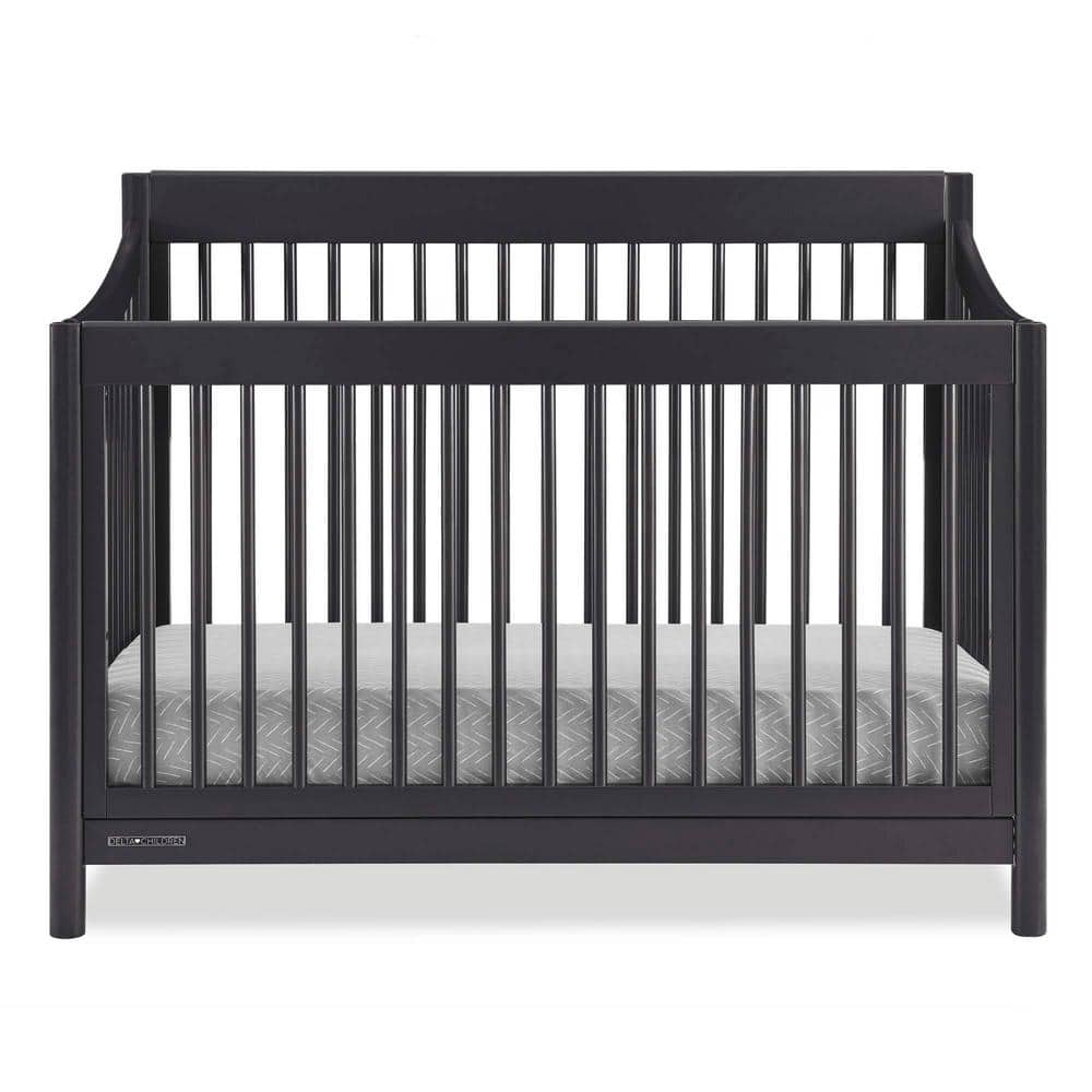 Midnight Grey 6-in-1 Convertible Crib with Modern Spindles