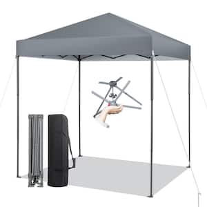 Patio 6,6  ft.  x 6,6  ft.  Gray Pop-up Canopy Tent UPF 50 Plus Portable Sun Shelter