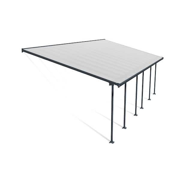 Canopia by Palram Feria 10-ft x 10-ft Gray/Clear Aluminum Patio Cover