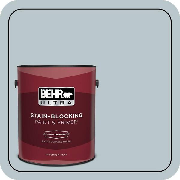 BEHR ULTRA 1 gal. #ICC-46 Soft Denim Extra Durable Flat Interior Paint & Primer