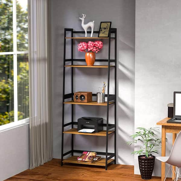 Trinity Bookshelf With Doors Industrial Bookcase With 4 Tiers Open Storage  Shelf For Bedroom, Living Room, Home Office, Brown : Target