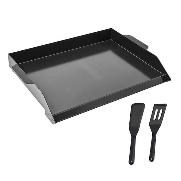 22 in. x 16 in. Black Carbon Steel Flat Top Griddle Universal Grill Pan