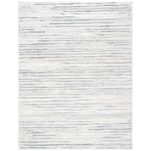 Lagoon Gray/Dark Gray 9 ft. x 12 ft. Striped Distressed Area Rug