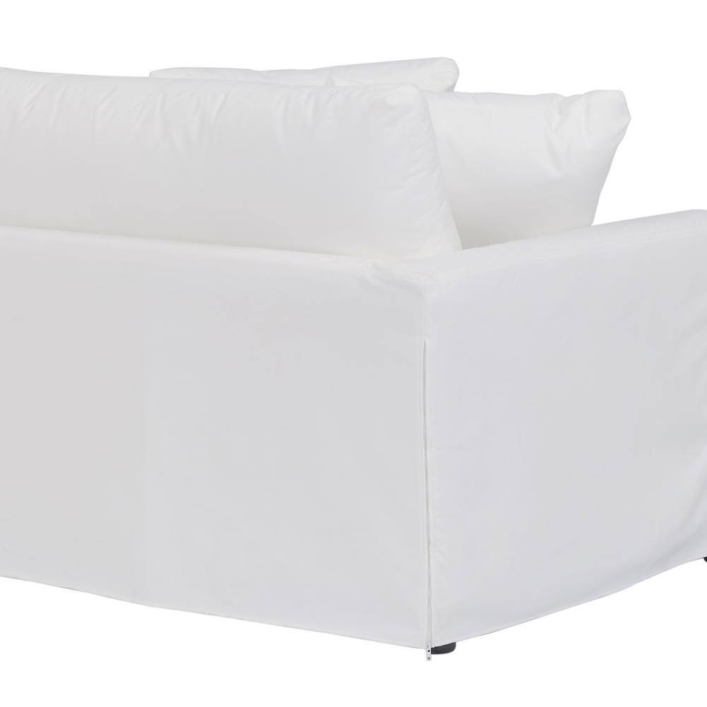 Ciara 93" Pearl Upholstered Sofa with Removable Cushions