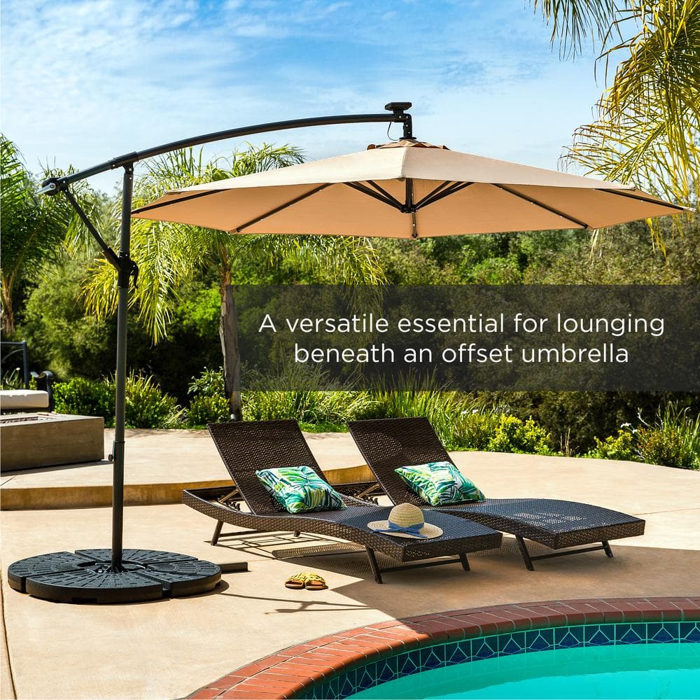 Black 4-Piece High-Density Plastic Cantilever Umbrella Base