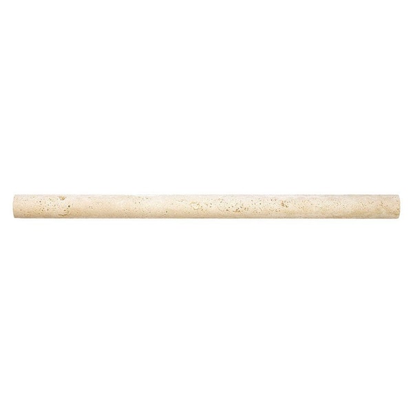 Jeffrey Court Light Travertine .75 in. x 12 in. Beige Honed Travertine Wall Pencil Wall (1 Linear Foot)