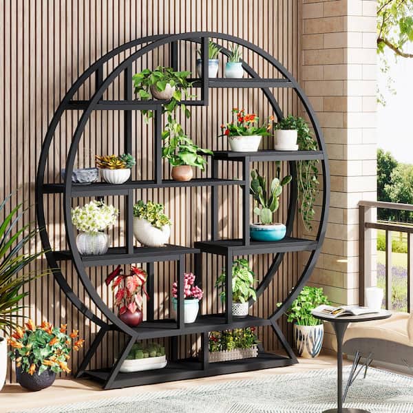 Stylish Plant Shelf with Tray, 64×40cm Stylish Plant Shelf with