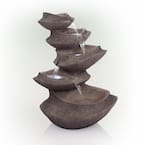 31 in. H Cascading Outdoor Fountain with LED Lights