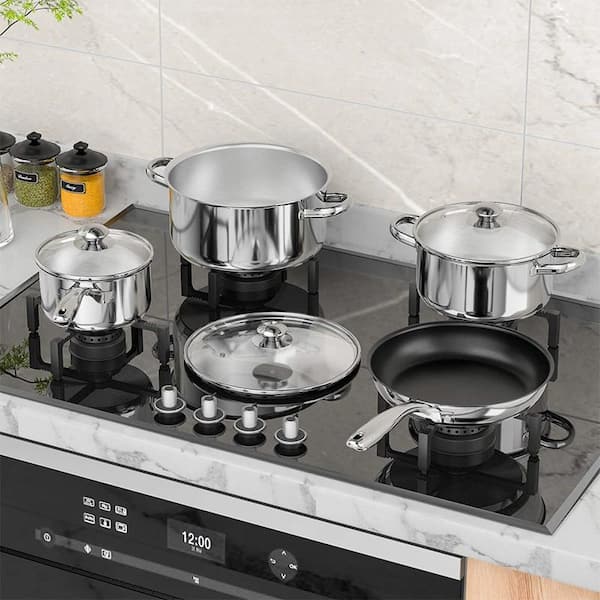 T-fal Ingenio Stainless Steel Cookware Set 13 Piece Induction Cookware,  Pots and Pans, Oven, Broil, Dishwasher Safe Silver