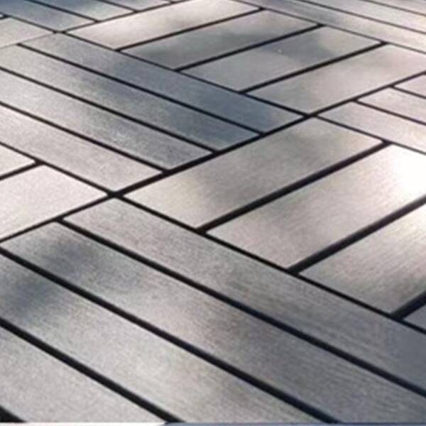 Afoxsos 1 ft. x 1 ft. Interlocking Plastic Deck Tile in Grey, Easy Installation Sturdy PVC Material Decking Tile (54-Pack)