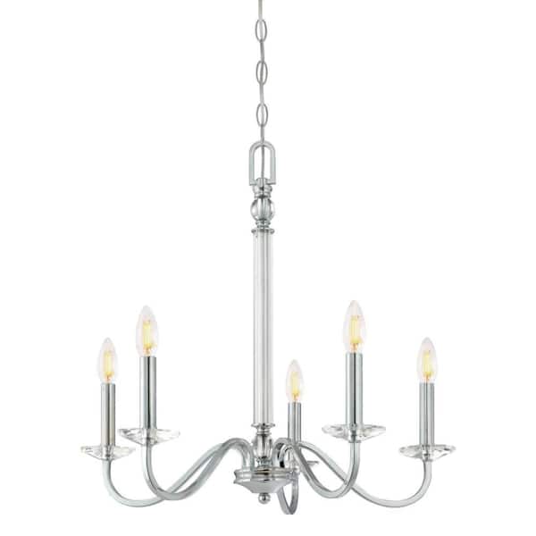 Westinghouse Versailles 5-Light Chrome with Clear Glass Accents Chandelier