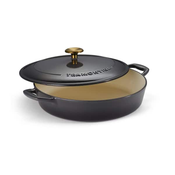4 qt. Enameled Covered Cast Iron Braiser-Smoke