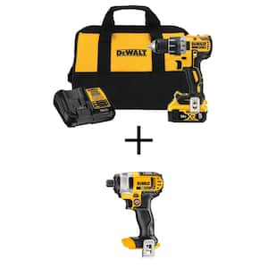 20V MAX XR Cordless Brushless 1/2 in. Drill/Driver, 20V MAX 1/4 in. Impact Driver, (1) 20V 5.0Ah Battery, Charger & Bag